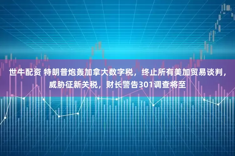 世牛配资 特朗普炮轰加拿大数字税，终止所有美加贸易谈判，威胁征新关税，财长警告301调查将至